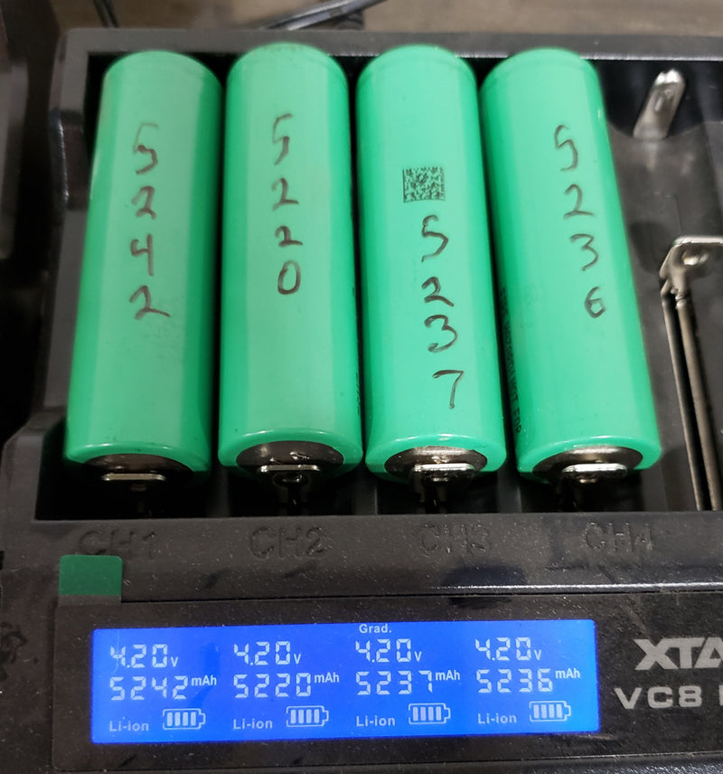 Lot of used Samsung 50G 21700 4.9Ah 3.63v cells.