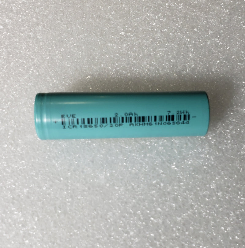 EVE ICR18650 20p 3.6v 2ah 7.2wh cells – Battery Clearing House