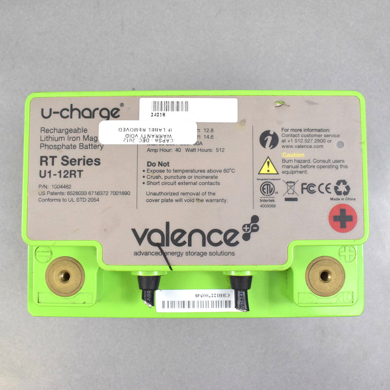 No Connection Cables - Valence Lithium Battery U1-12RT | 12V 40AH (Mulitple Grades)